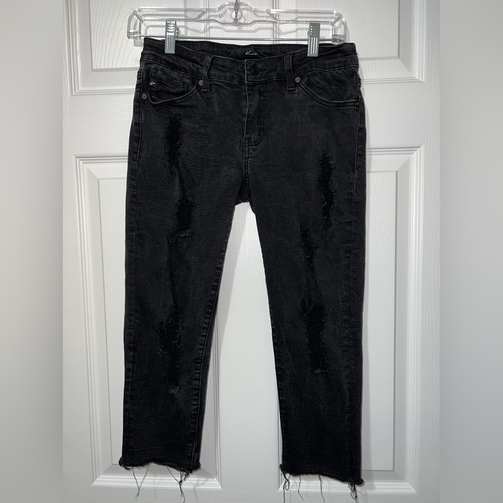 Kancan distressed black cropped jeans size 7/27 - Picture 1 of 10